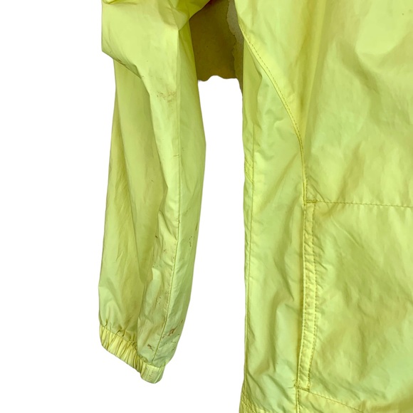 Columbia Rain Windbreaker Zip Jacket Pale Canary Yellow Girls Play Condition - Picture 7 of 13